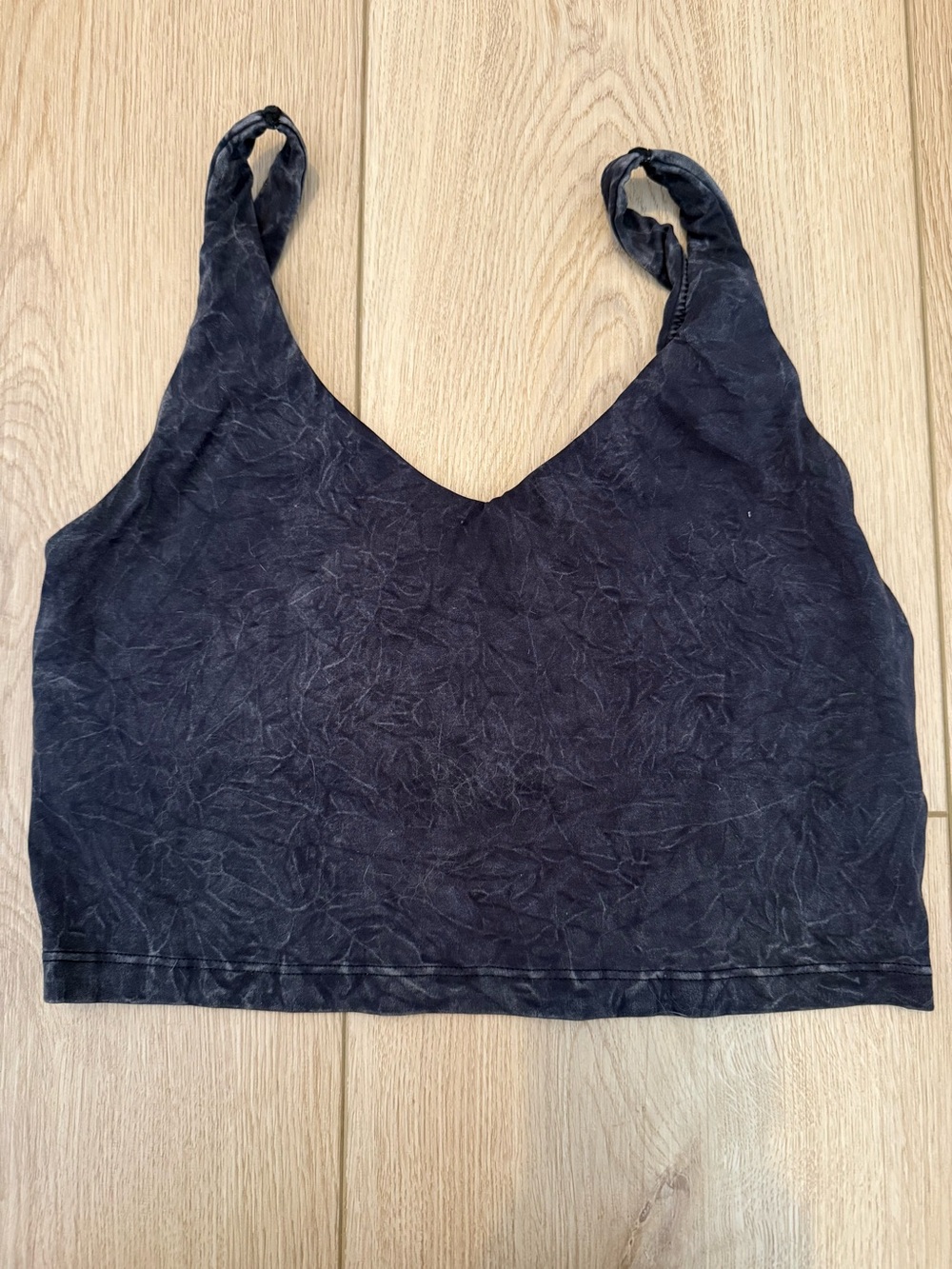 aerie Black Marble V-Neck Cropped Tank
